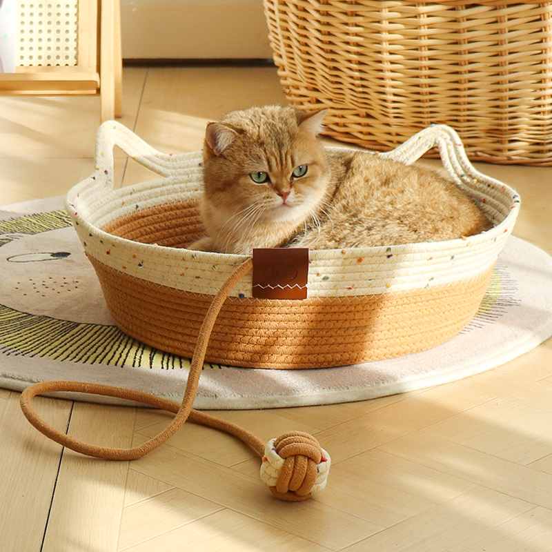 猫窝四季通用猫抓板猫抓垫藤编编织窝宠物用品水洗不掉屑耐抓耐磨