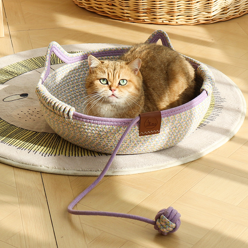 猫窝宠物编织窝四季通用猫抓板垫