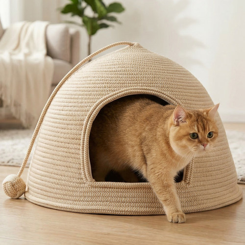 春季透气猫窝四季通用可拆洗猫屋耐抓耐磨封闭式睡觉窝帐篷安全感