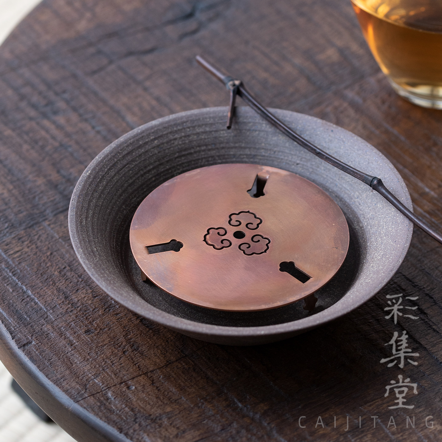 彩集堂 老岩泥小号壶承 粗陶茶承壶垫内托盖碗底托侘寂风干泡盘