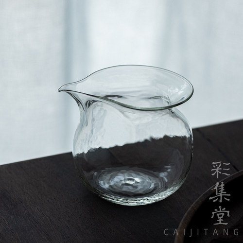 彩集棠 微缍纹玻璃公道杯 防烫手分茶器耐热茶海高档日式匀汤杯