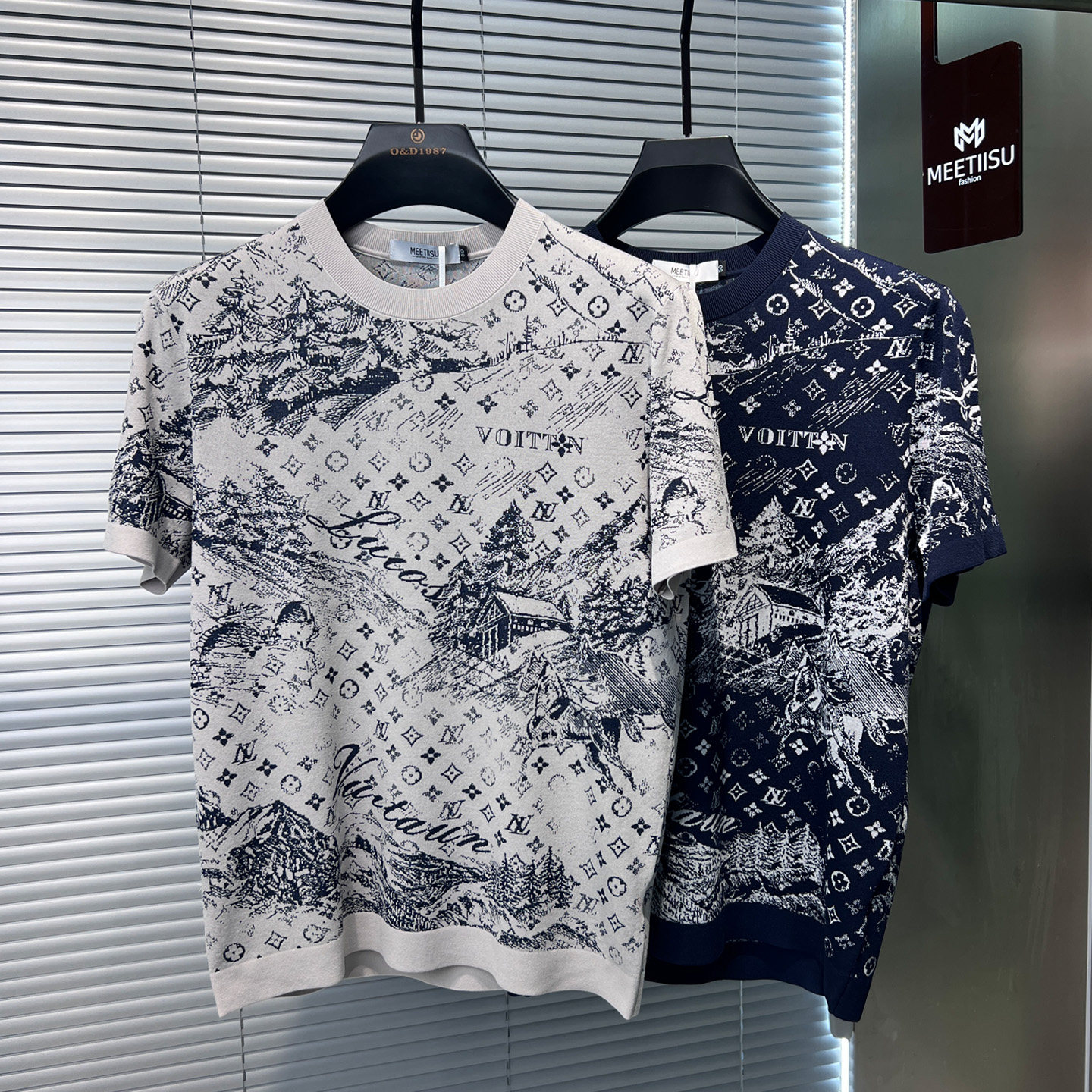 2026新款男士老钱风短袖T恤修身伊力特字母印花薄款针织衫潮牌帅