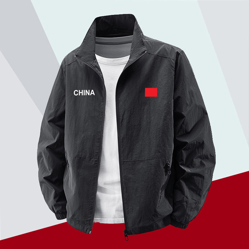国家队同款男夹克 CHINA国旗运动外套春秋立领防风训练服休闲上衣