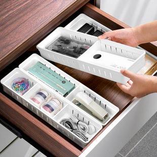 日本进口家用抽屉收纳盒抽屉用餐具分隔整理盒桌面橱柜塑料置物架