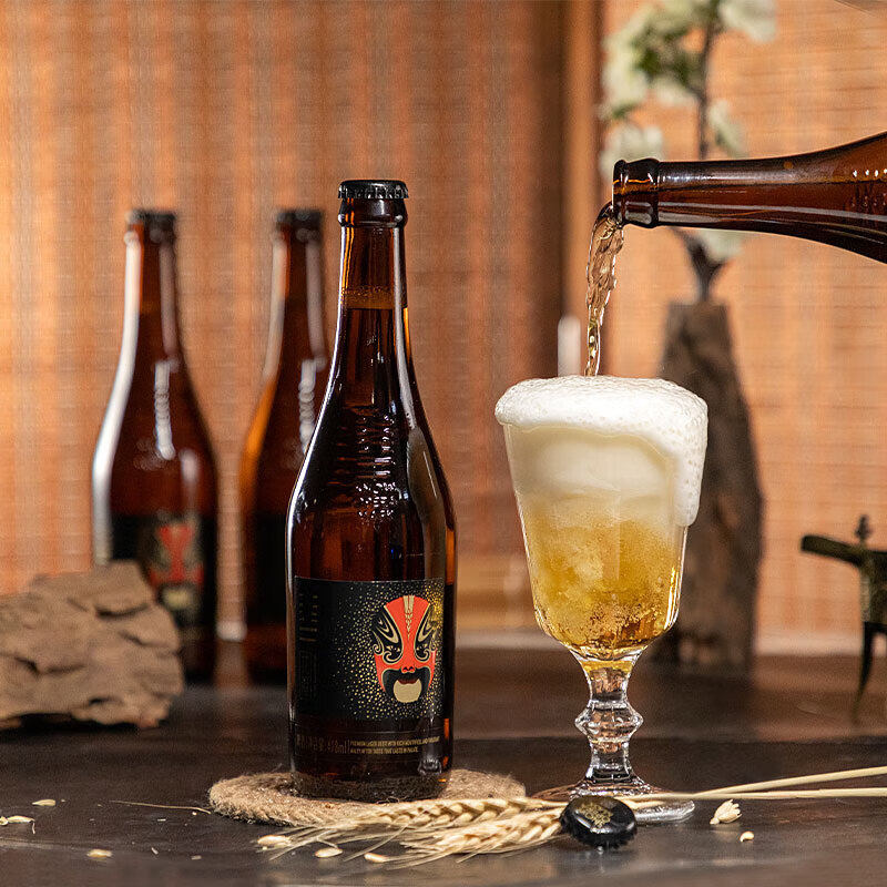 雪花啤酒418ml*12瓶脸谱花脸原麦汁浓度11.5°煮出法工艺聚会饮酒图片