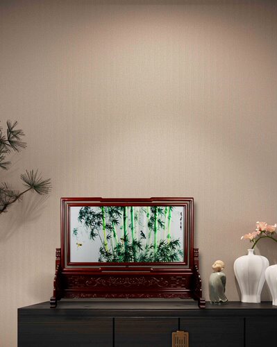 嘉熙湘绣清风亮节新中式精品双面绣高端手工刺绣摆台湘绣礼品