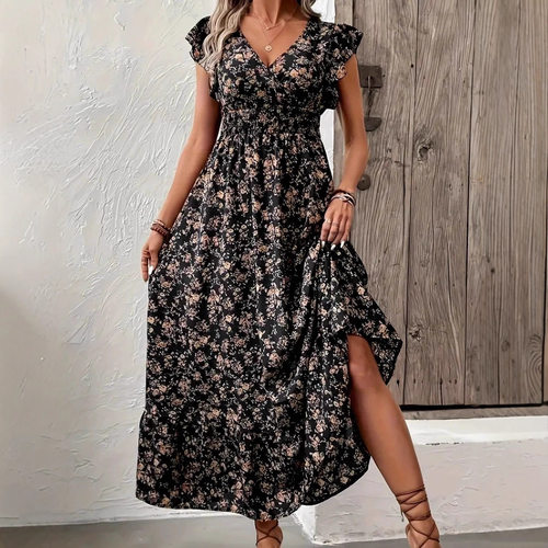 长袖束腰女士连衣裙Long sleeved waist cinched women's dress