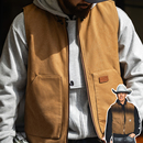 着 新款 V01美式 拉链马甲男冬季 双面穿保暖马夹背心坎肩 工装 古叔