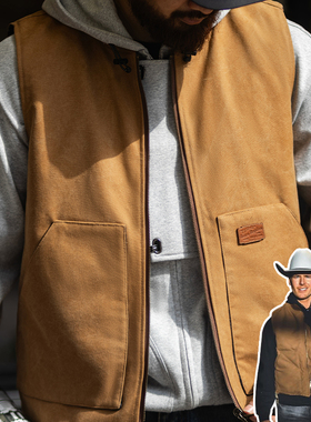 古叔的着 V01美式工装拉链马甲男冬季新款双面穿保暖马夹背心坎肩