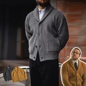 青果领毛衣外套男冬加厚针织开衫 古叔 着「绅士们」美利奴羊毛