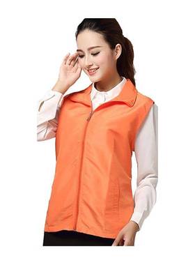 谋者超市广告宣传马甲志愿福l甲义工背心红工作服印字印马ogo橙色