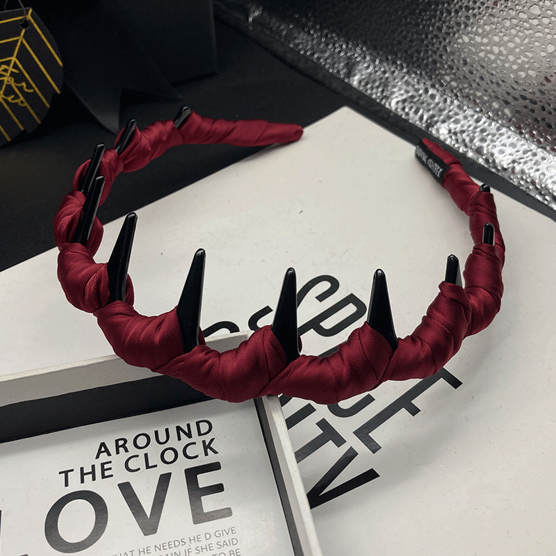 2025新款高颅顶缠绕波浪发箍韩系红色时尚洋气蓬松外出洗脸头箍女