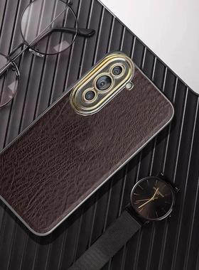 高档鳄鱼皮纹适用华为nova10pro手机壳新款高端nova10轻薄防摔商务全包保护套nova11/12不沾指纹男士简约外壳