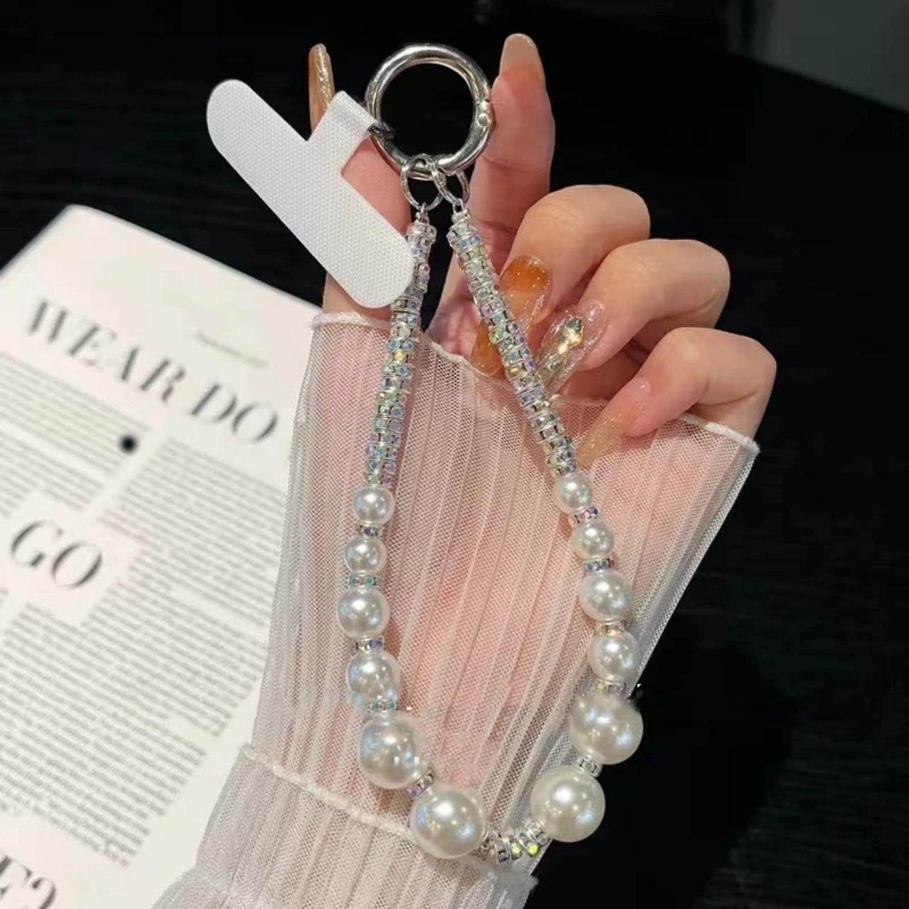 双珠贝短款手链手机挂链