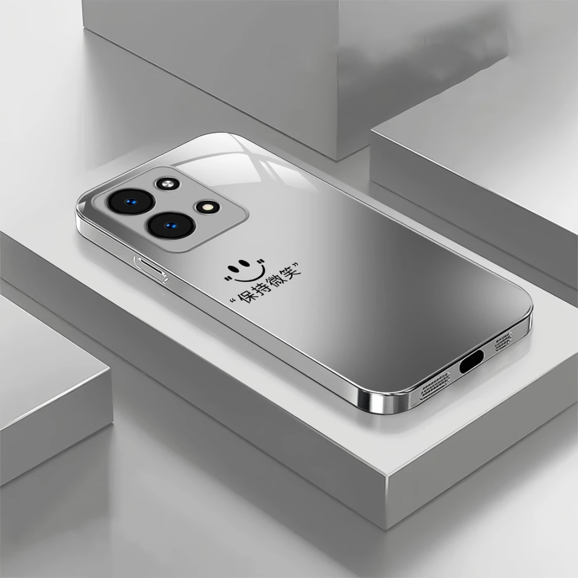 笑脸保持金属漆玻璃壳适用opporeno9手机壳新款高级感reno9pro全包防摔保护套oppo男女情侣爆款创意个性外壳