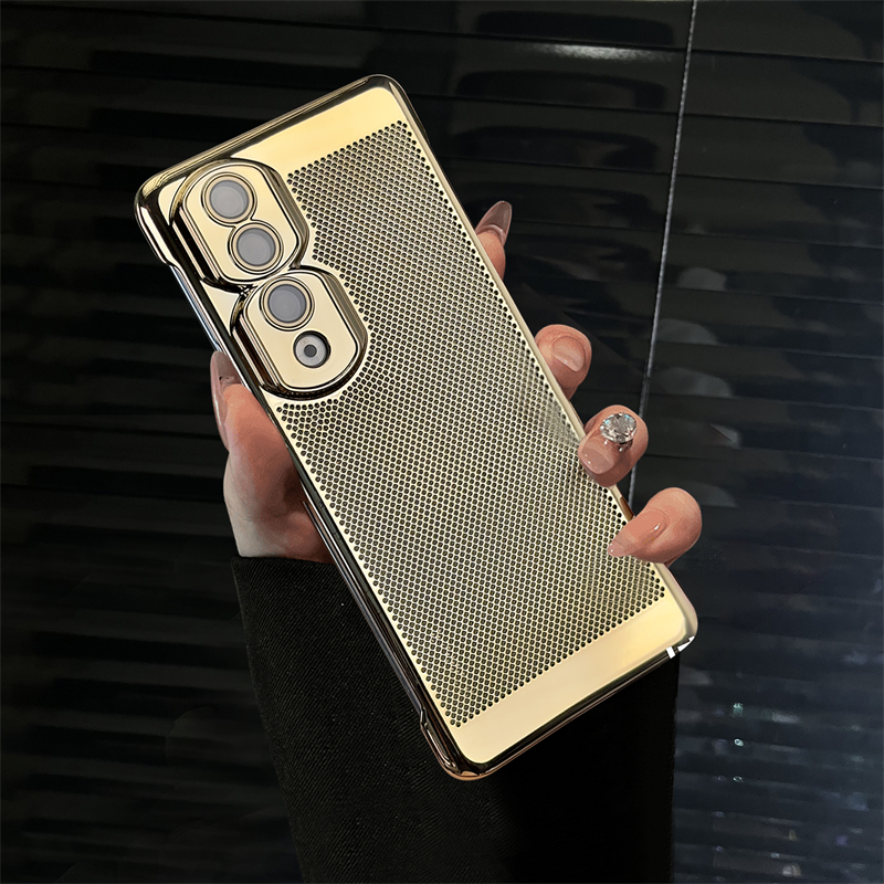 适用90pro电镀网格散热手机壳