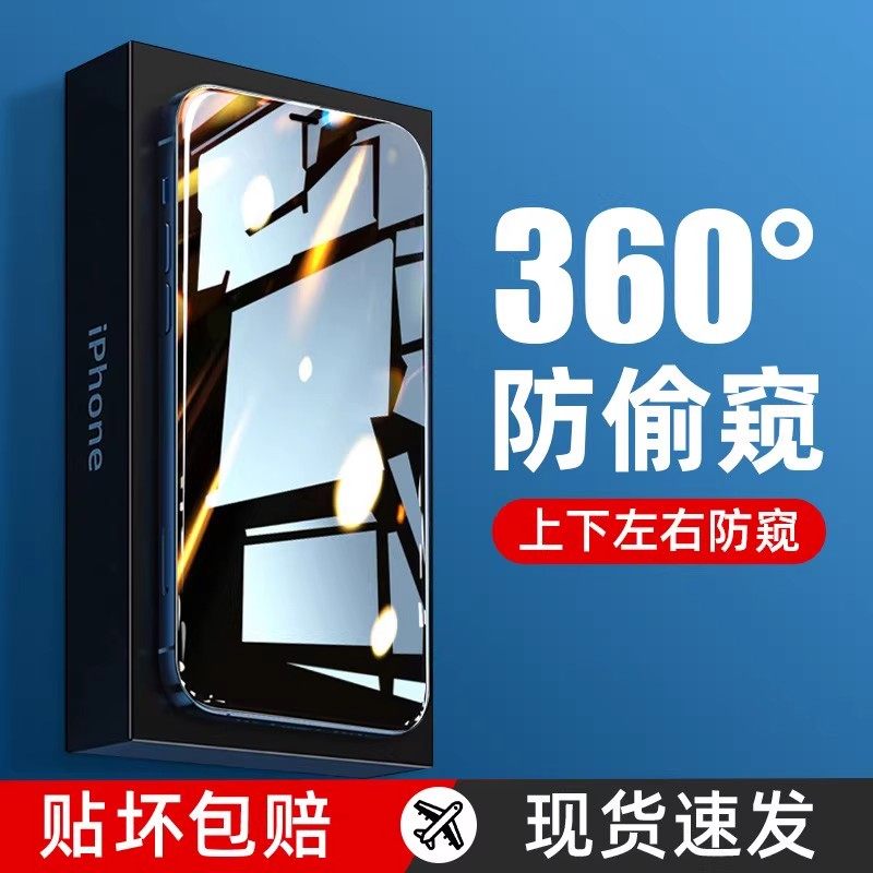 适用苹果防尘听筒防偷窥钢化膜