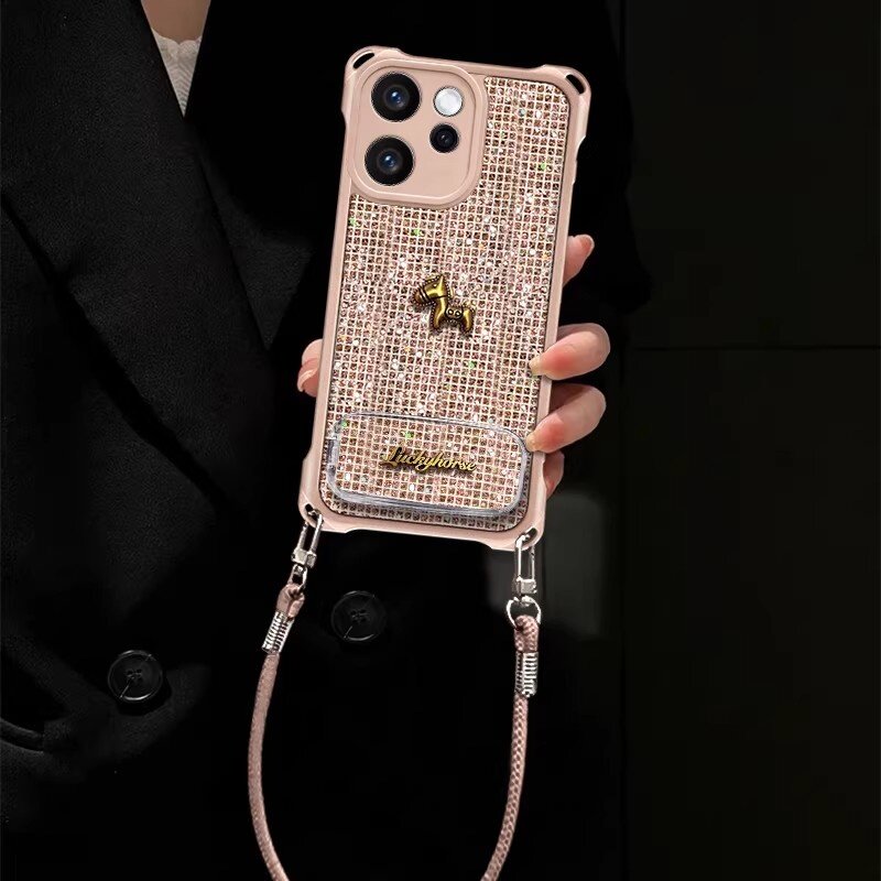 适用OPPO reno15手机壳新款高级感reno15pro精孔全包防摔保护套ins风独特好看女款reno14金属漆四角挂绳外壳