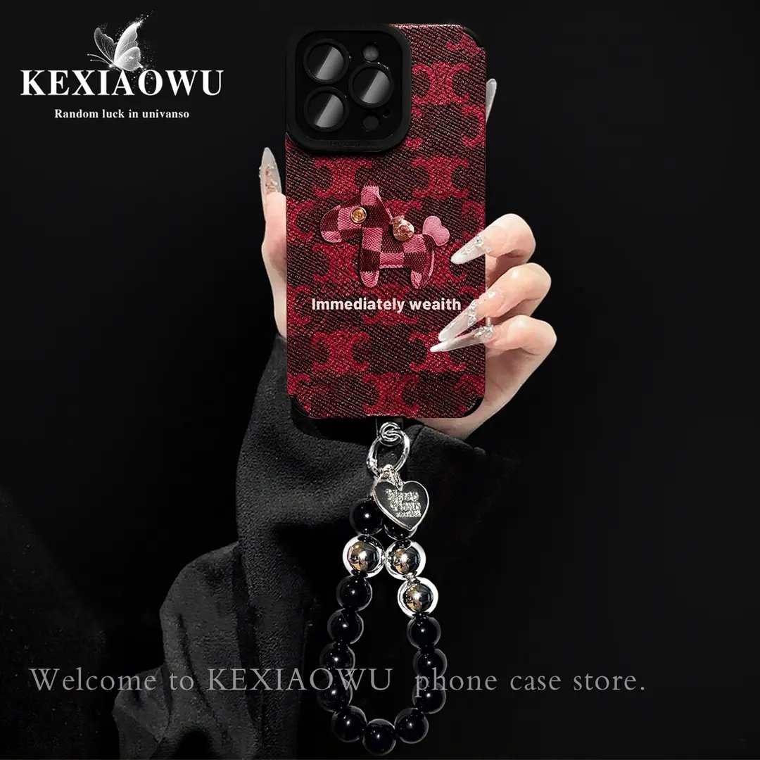 轻奢瞳眼英文小马适用苹果/华为/vivo/oppo/小米红米/荣耀/iqoo手机壳女高颜值17promax保护套巨好看16Pro壳