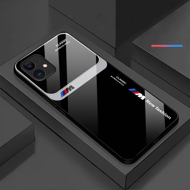 宝马冰感高端玻璃壳适用苹果11手机壳新款高级感11promax镜头全包防摔保护套16pro简约15商务14/13/12外壳男