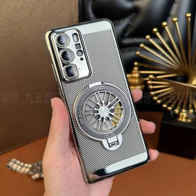 适用华为P40Pro壳华为p40pro网格散热全包防摔外壳P40漂亮气质男商务套【解压陀螺支架+自带镜头膜】