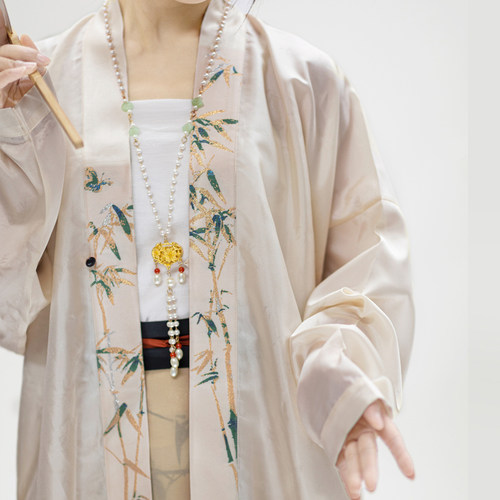 原创汉服衬衫交领飞机袖改良春秋