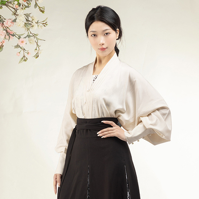 原创汉服短衫飞机袖褶子春秋