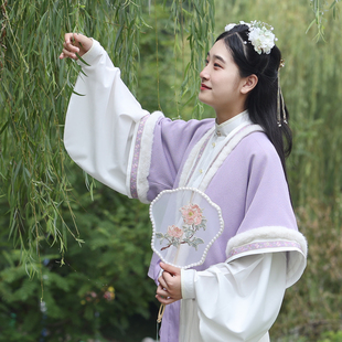 彩云涧原创汉服蔚紫瑶黄唐制短褙子琵琶袖短衫褶裙改良汉服女春秋