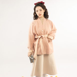 【彩云涧】飞机袖冬款双面呢加厚汉服 双面双色 简约美观时尚百搭