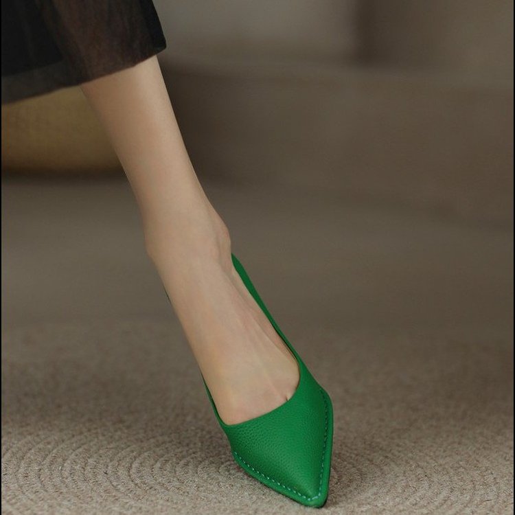 头层真皮2023春摔纹橙色穿