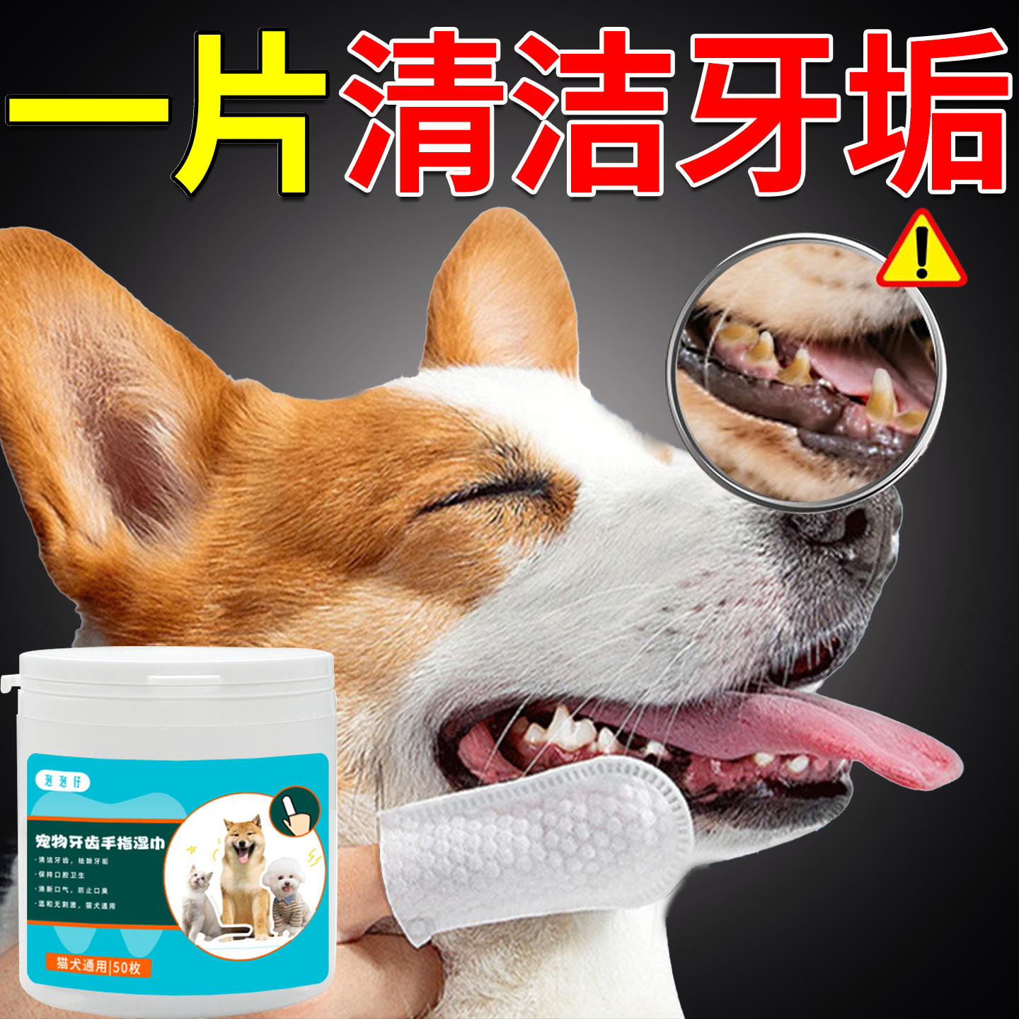 宠物专用洁牙去牙结石指套祛牙垢耳部眼部清洁指套去泪痕猫狗通用