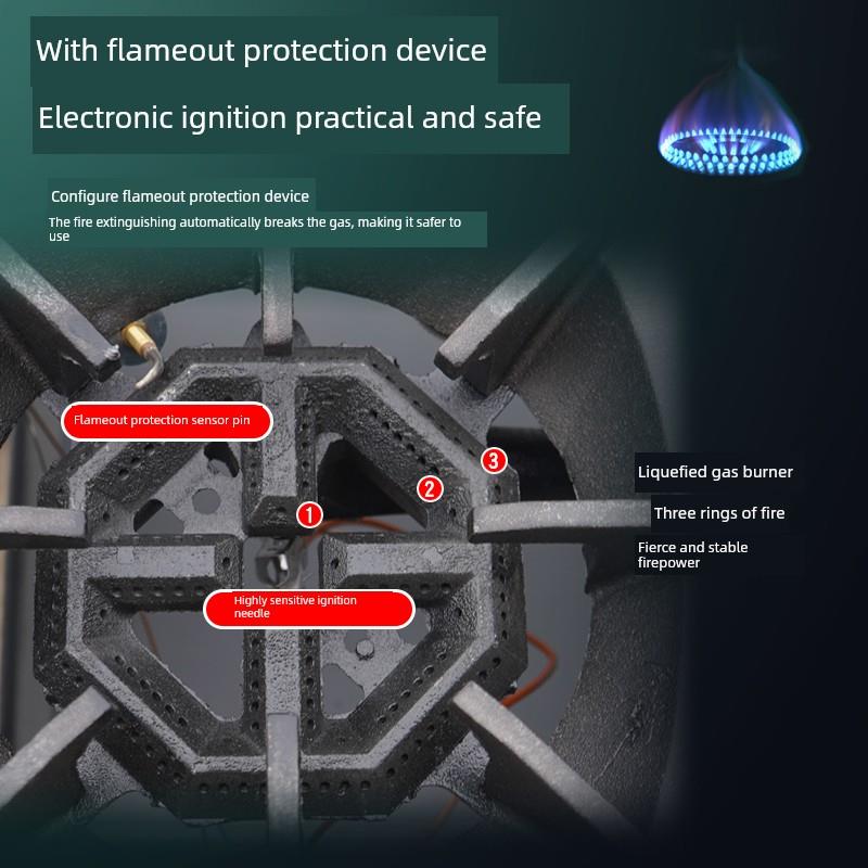 韩国砂锅炉商用砂锅炉468多头眼气天然气砂锅米专用炉不锈钢