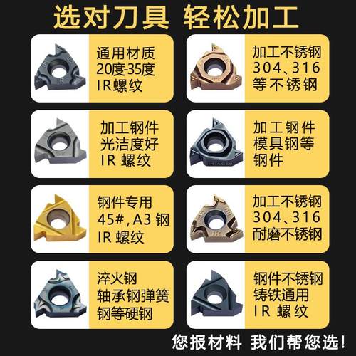 内螺纹数控刀片16IRAG55/60 1.0/1.5/2.0/2.5/3.0ISO硬质合金刀片