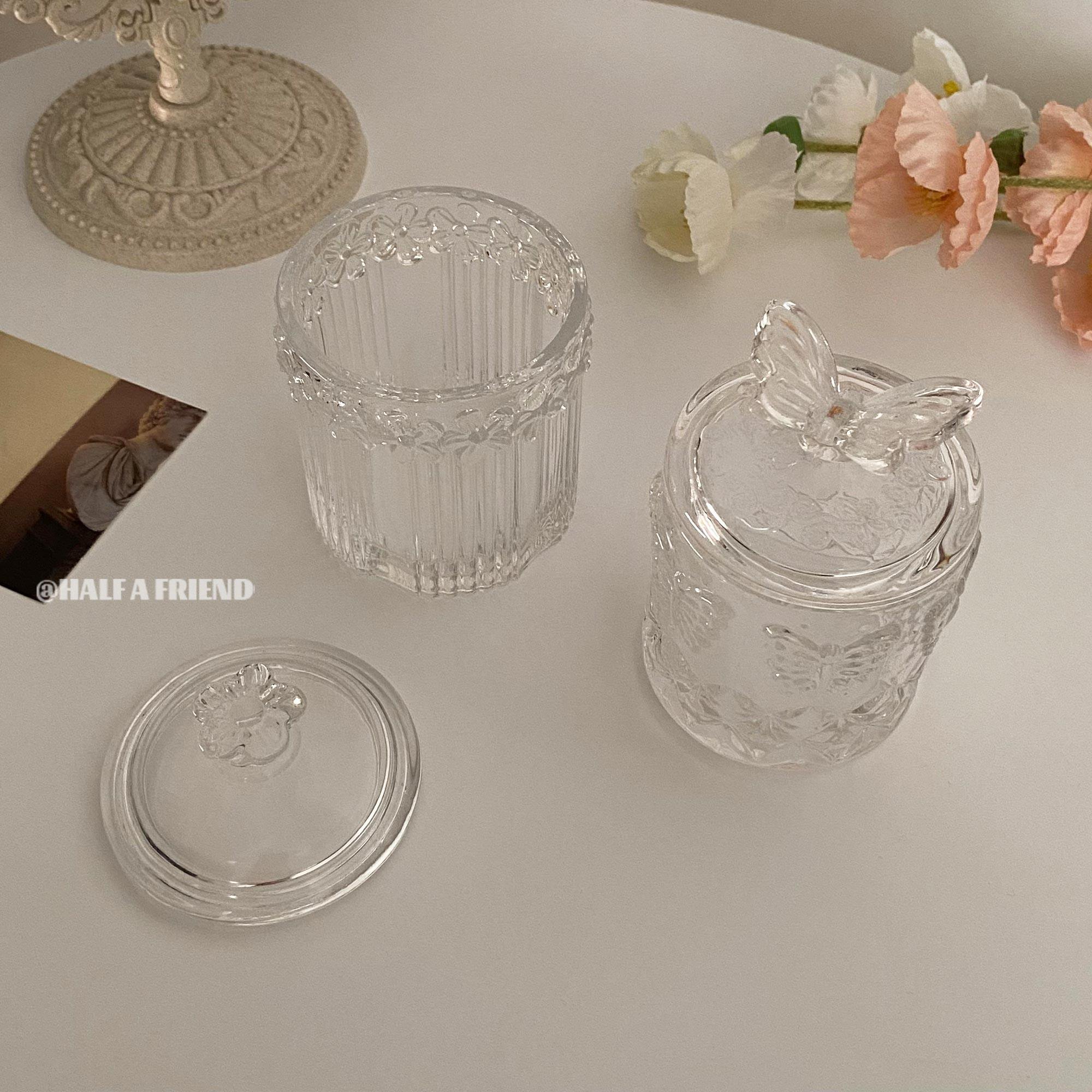 清仓】法式玻璃浮雕糖缸ins轻奢储物棉签收纳罐干糖果罐水晶玻璃,餐饮具,糖缸,淘宝优惠券,粉丝福利购,淘宝优惠卷