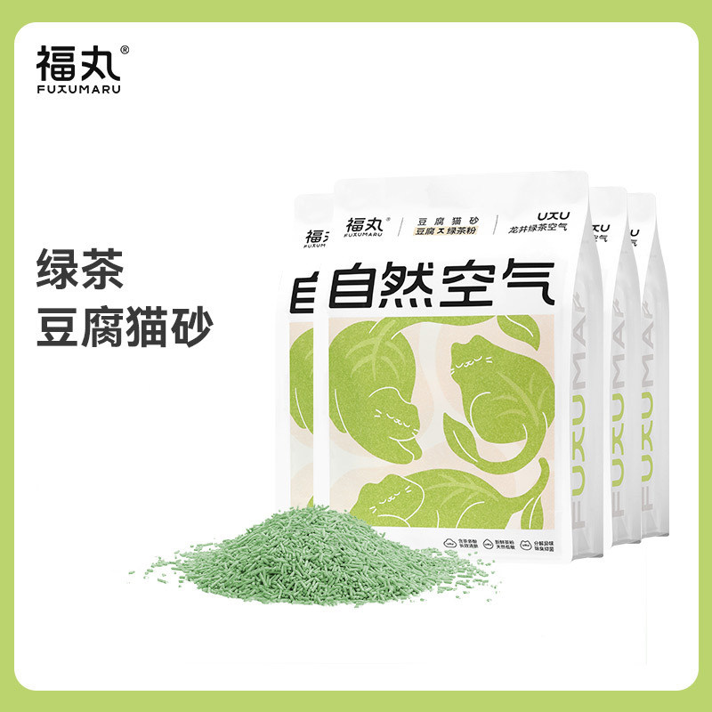 福丸猫砂绿茶豆腐2.5kg*4猫砂