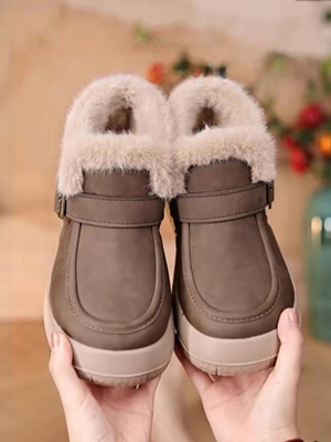 老北京布鞋北京布鞋女款时尚休闲雪地靴加绒加厚保暖棉鞋防滑厚底