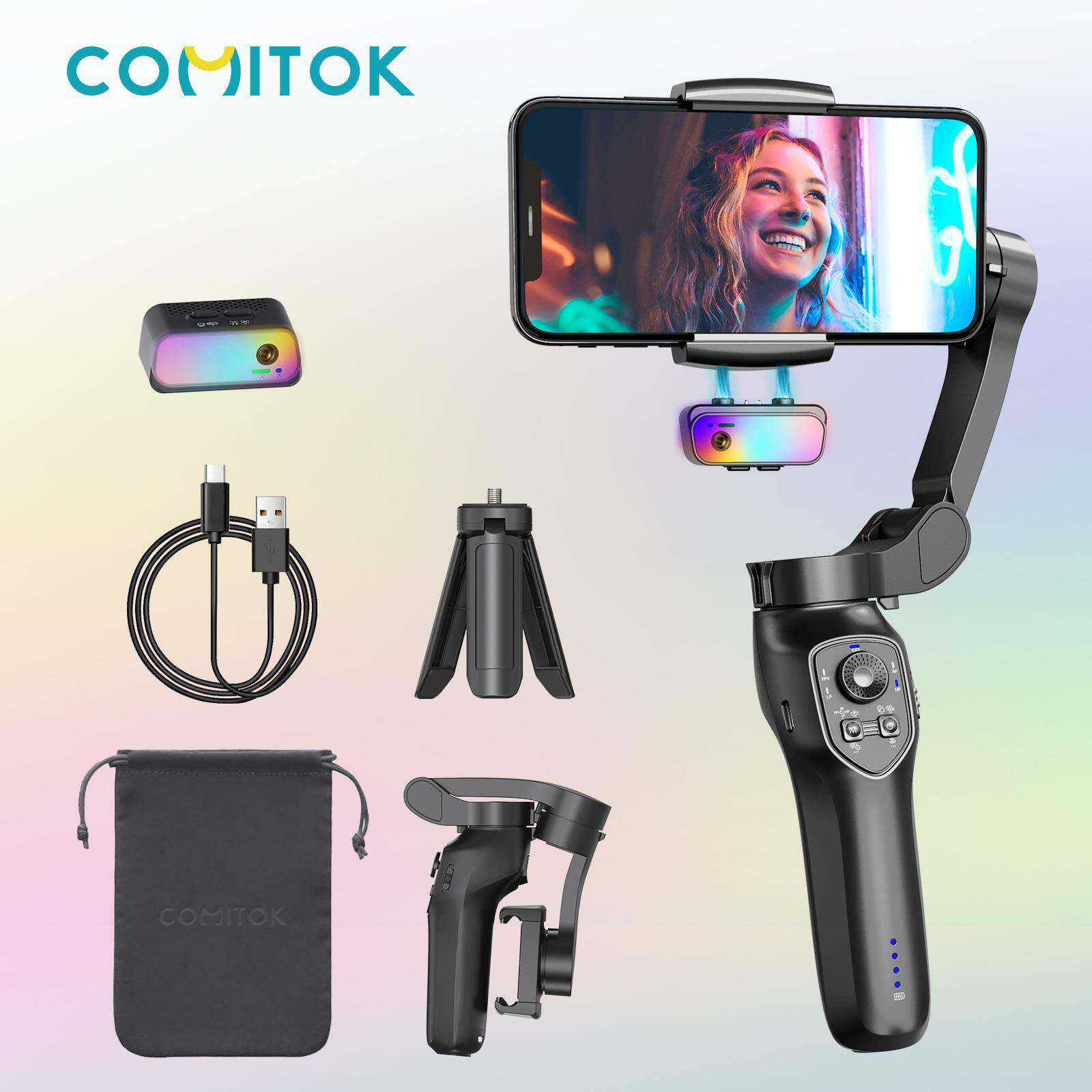 COMITOK手机稳定器手持云台可折叠摄影防抖便携