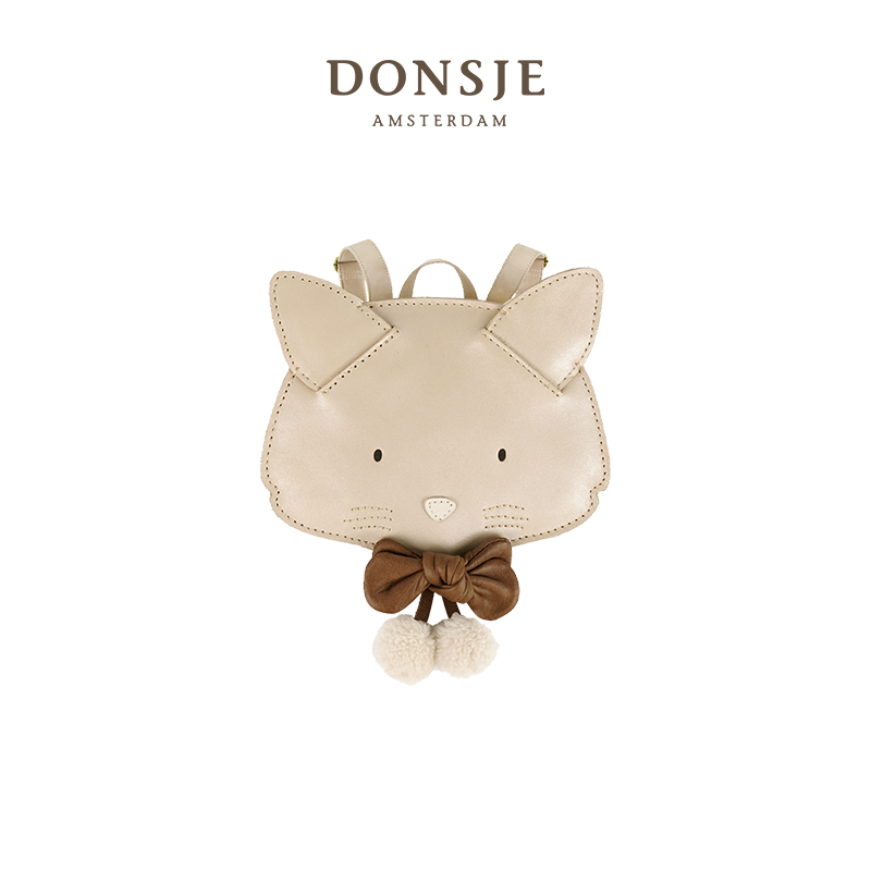 Donsje荷兰小猫款真皮双肩包
