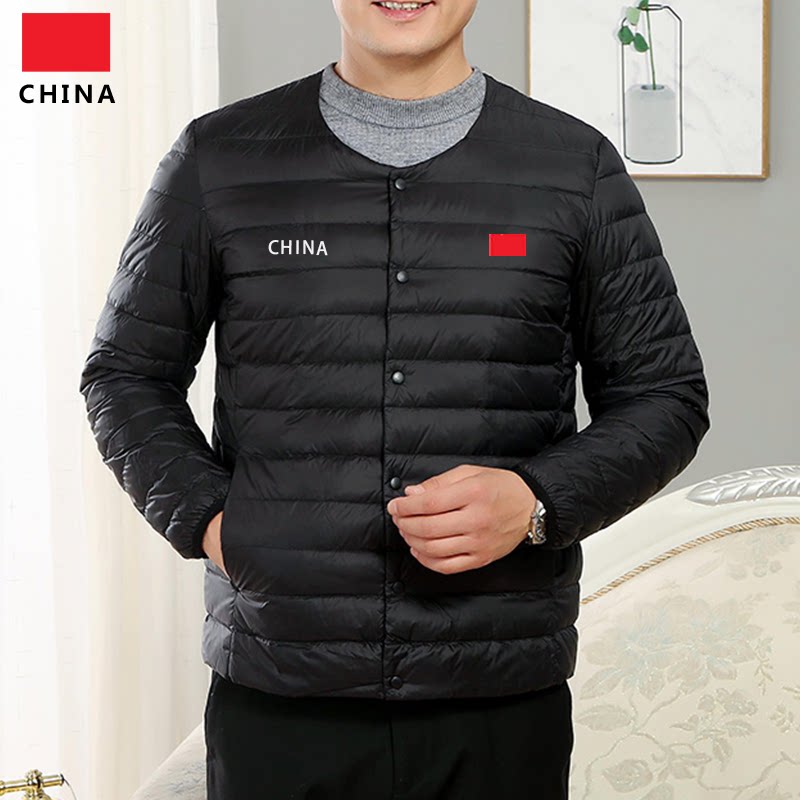 国家队红旗轻薄加厚羽绒服男款