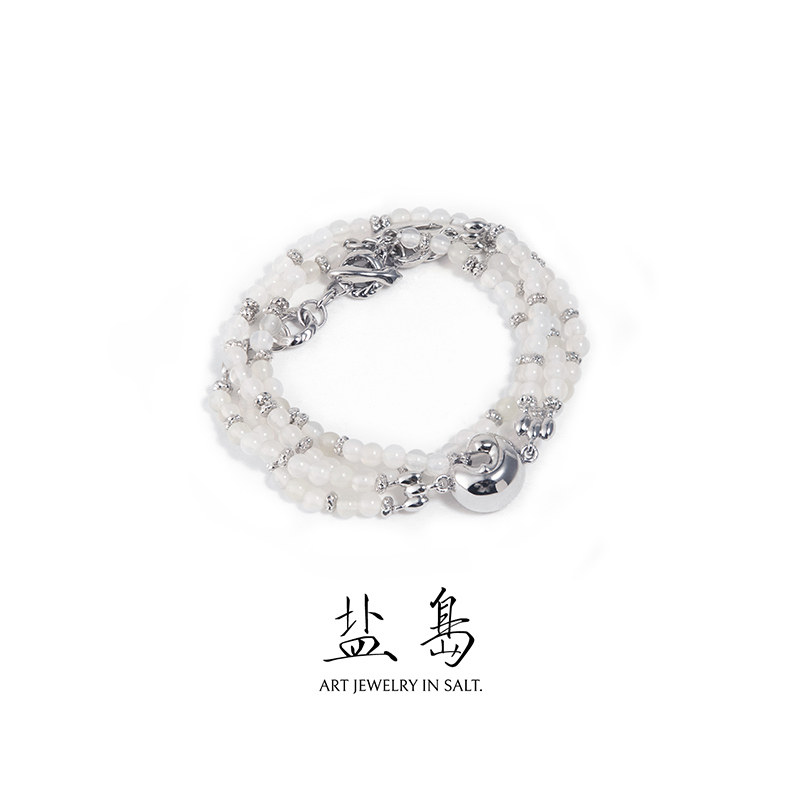 盐岛热巴同款锦鲤白玛瑙多层小众手链高级感新中式设计串珠奢华风