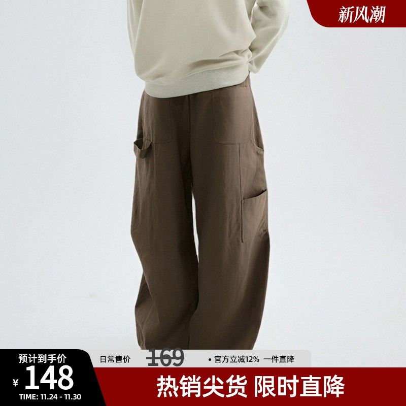 简约休闲伐木裤工装风弯刀裤