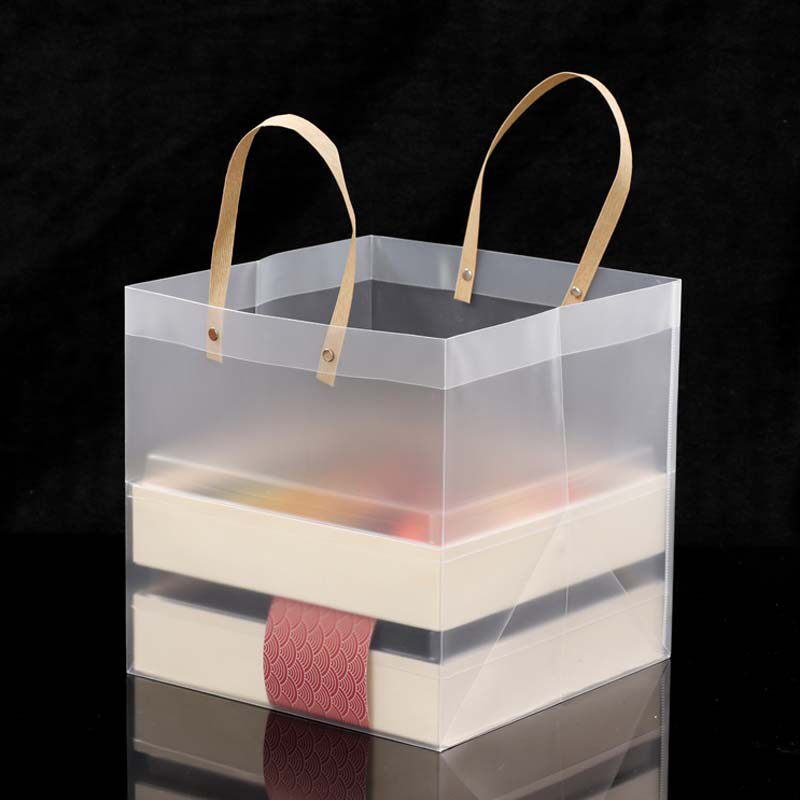 pp塑料透明手提袋 日料寿司刺身餐饮外卖包装袋 烘焙手礼盒子袋子