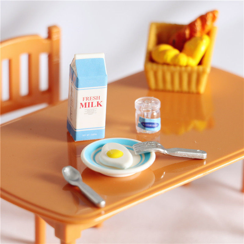 Dollhouse娃娃屋微缩食玩OB11模型拍摄道具 生活布景盒装鸡蛋牛奶