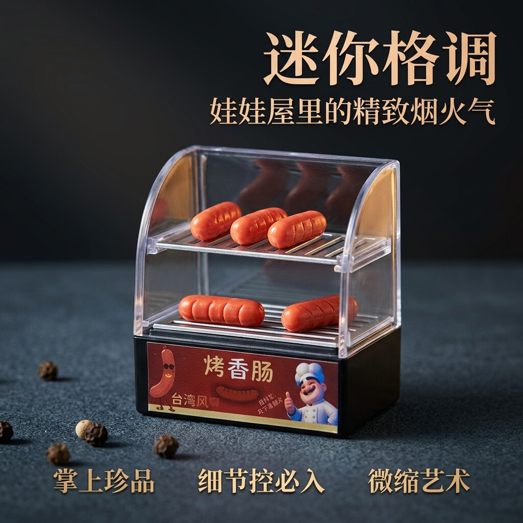 娃娃屋烤肠机迷你场景微缩模型