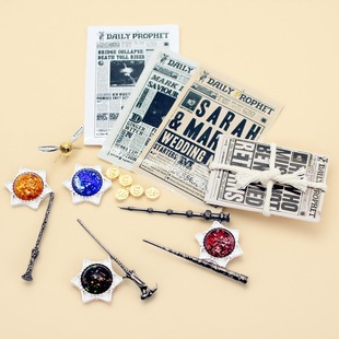 Dollhouse娃娃屋预言家报魔杖飞贼复古万圣场景仿真微缩道具模型