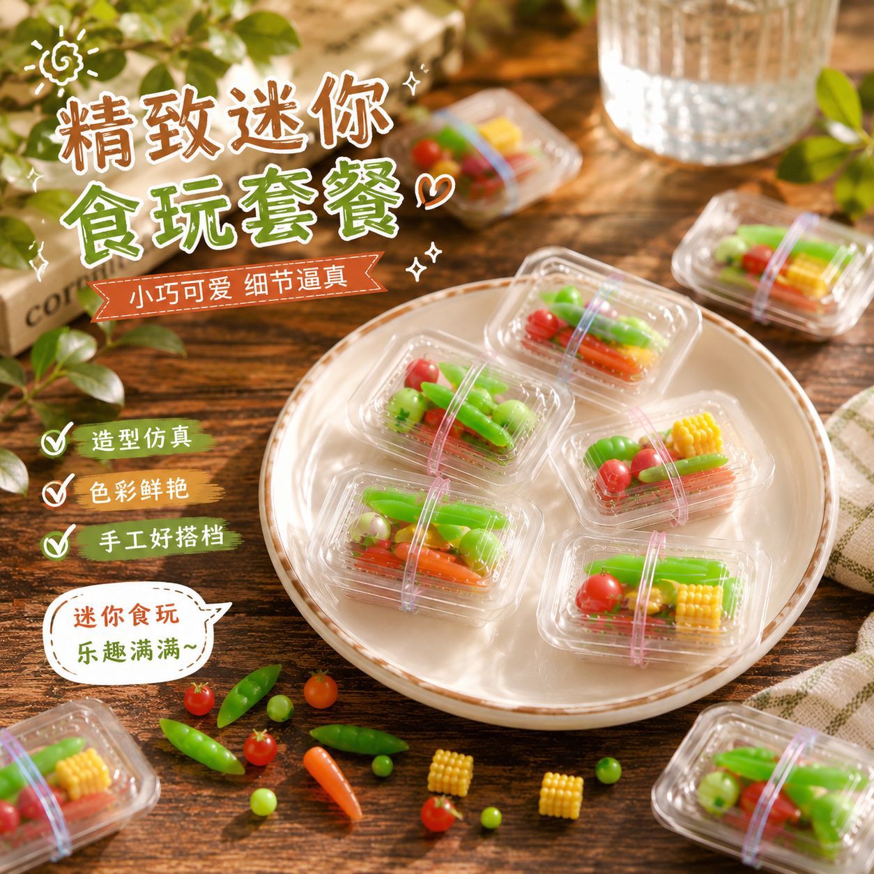 微缩仿真蔬菜盒DIY食玩配件