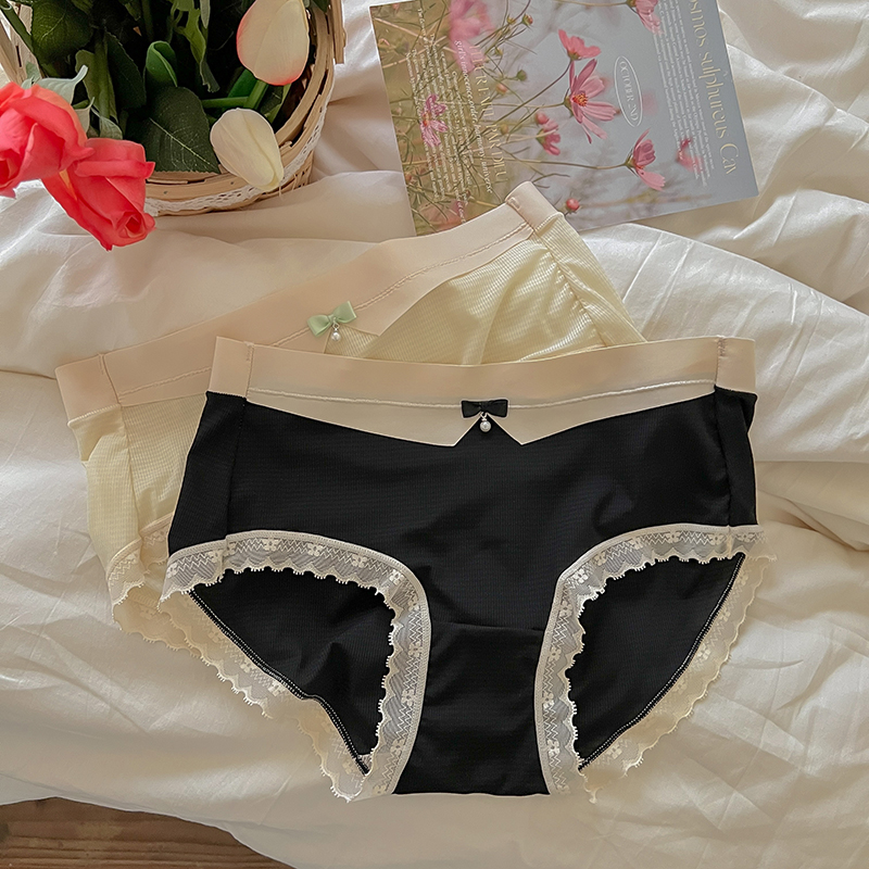 法式性感蕾丝女士内裤女透明网纱