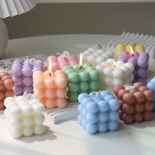 造型魔方香薰蜡烛香氛家居摆件ins风香熏生日腊烛创意伴手礼