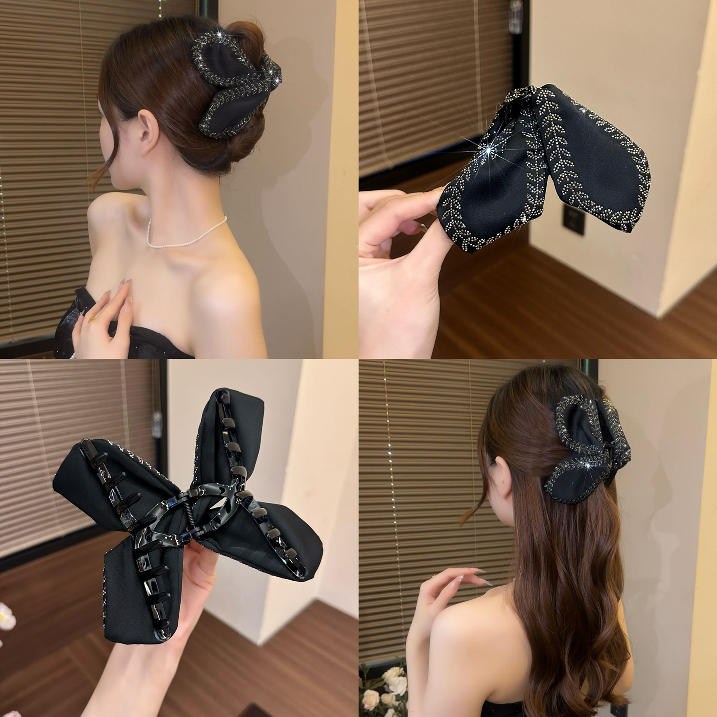 法式树叶麦穗三角头发抓夹女高级感2025新款蝴蝶结马尾夹发卡头饰