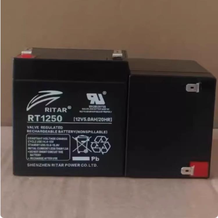 RITAR蓄电池RT1250电梯平层应急电源12V5AH童车 玩具备用电池